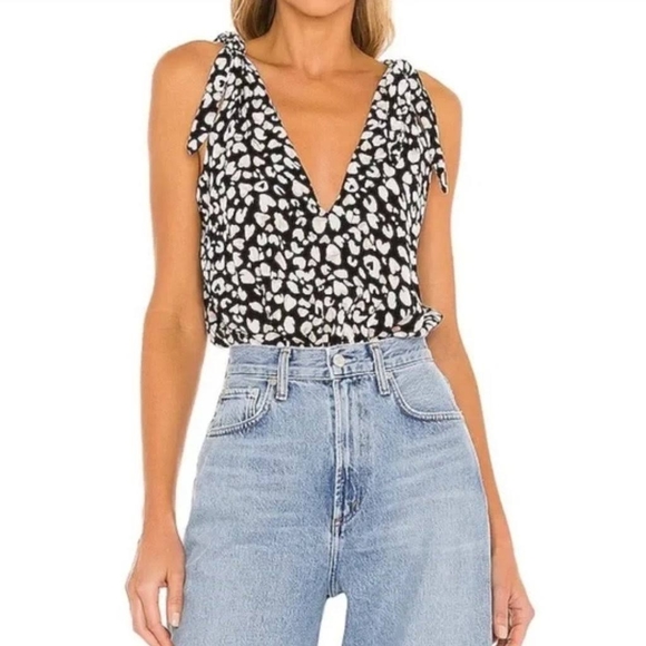 Free People Bare It All Leopard Cheetah Bodysuit Sz XS - Picture 3 of 8